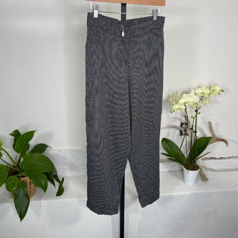 ALEMBIKA Size 0 Black White Striped Pant Suit Set V-Neck Button Front Pockets - Picture 4 of 14